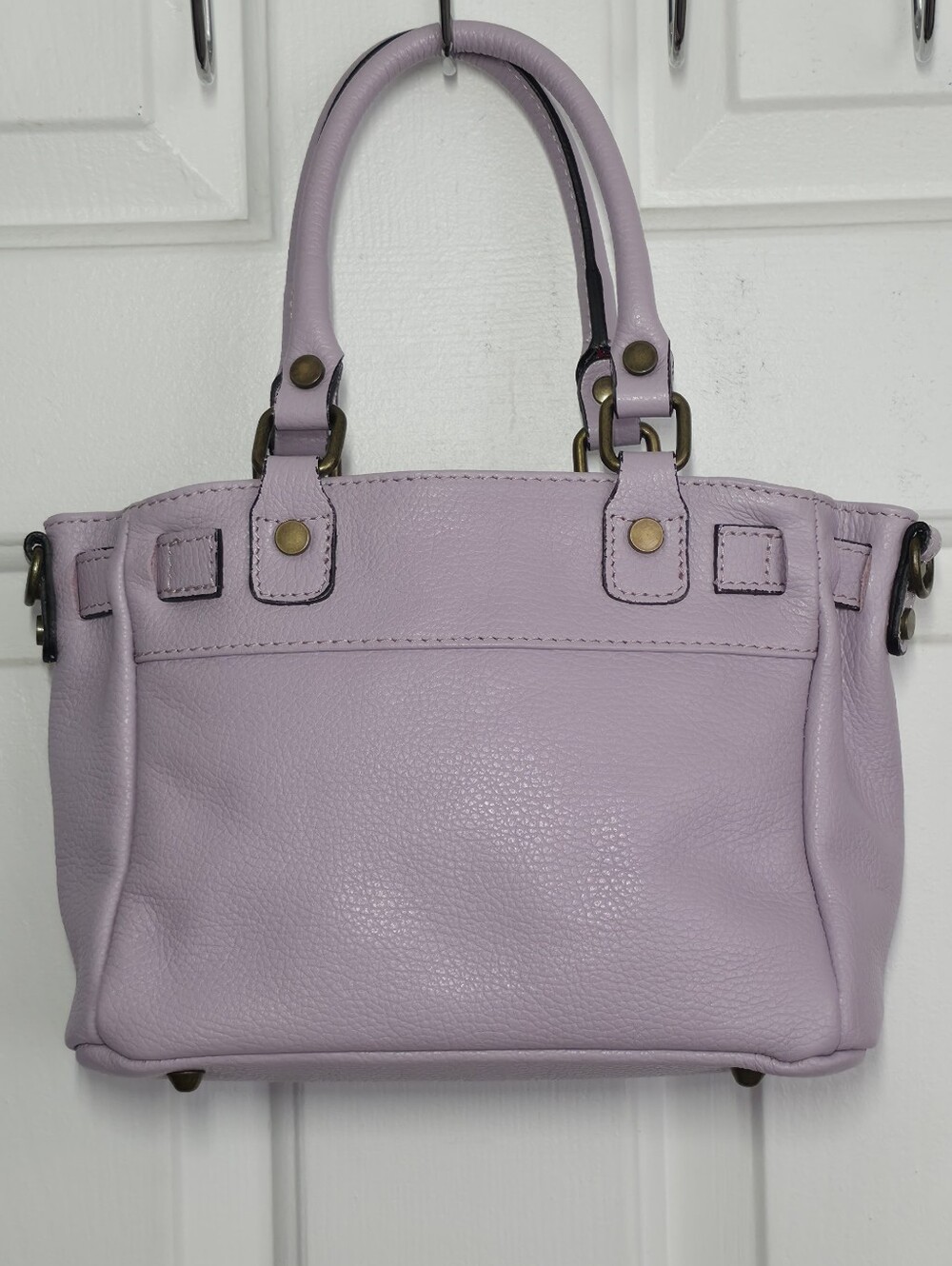 Genuine Leather Stylish Lilac Satchel Handbag - Picture 9 of 12